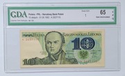 10 złotych 1982 rok pierwsza seria A  stan 1 UNC  GDA 65 EPQ