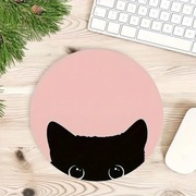 RÓŻOWA PODKŁADKA POD MYSZKĘ Z EFEKTEM KOCIE OCZY ANTYPOŚLIZGOWA Ø 20CM