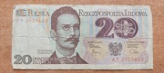 Banknot 20 zł z 1982r, Seria AT