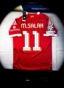 M) Mohamed Salah 11 Liverpool 2025/2026 Nowa Czerwona T-shirt Liga Mistrzów