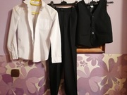 Komplet galowy strój galowy chłopięcy czarno/biały roz 140 