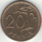 Finlandia 20 pennia 1976 - 22 mm - nr 4