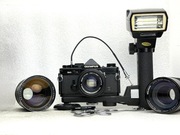 Olympus OM-2n z Olympus OM-System Auto-S 1.8/50 50mm f/1.8 pasek metalowy