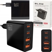 SZYBKA ŁADOWARKA SIECIOWA GaN 100W 2x USB 2x USB-C QC 3.0 + PD UNIWERSALNA