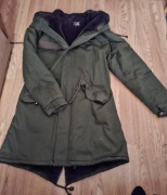 Kurtka Damska Parka Ocieplana Futerkiem roz 36/38 Kaptur GRATIS rękawiczki