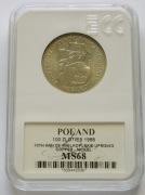 VVT. 100 ZŁ 1988 R GCN MS68 DESTRUKT BRAK 'O'