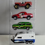 4x MATCHBOX z 5pak OUTDOOR 2012 JEEP VOLKSWAGEN CHEVROLET TRAILER