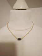 Naszyjnik handmade ze stali nierdzewnej z naturalnych kamieni labradoryt 