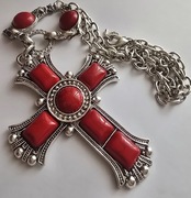 Piękny Krzyżyk z Watykanu. Naszyjnik. PREZENT dla Babci. Różaniec. (T).