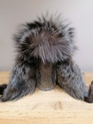 Papacha Uszanka czapa Srebrny lis skóra  + kożuch