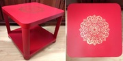Stolik kawowy czerwony IKEA 50x50 wys.44  