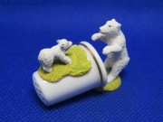 Naparstek Kolekcjonerski Porcelanowy Sterling Niedźwiedzie Polarne