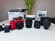 Aparat Canon EOS M50 + 3 obiektywy SIGMA CANON + adapter + 4x baterie