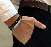 Bransoletka męska eko skóra 