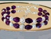 Bransoletka ze srebra S925 z ametystem 