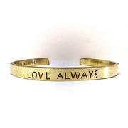 Mosiężna złota Bransoletka z napisem Przesłaniem LOVE ALWAYS