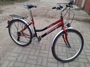 rower Enduro, damski, czarno-czerwony