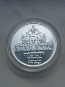 Izrael 5 Lirot 1973 r Chanuka Świecznik Babiloński srebro 
