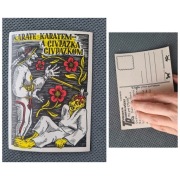 Pocztówka satyryczna góral Tygodnik Podhalański "karate vs ciupaga"