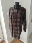 Brązowa sukienka koszulowa taliowana 40 L