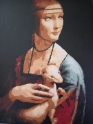 Dama z łasiczką malowana ręcznie 