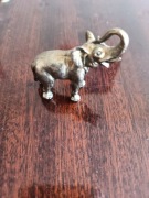Słonik słoń mosiężny, mosiądz figurka z PRLu vintage retro