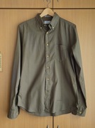 Koszula oliwkowa Gant OCBD vintage, bawełna, M dopasowana, dla wysokiego