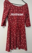 Hollister sukienka piękna czerwona print kwiaty flowers modna pinterest