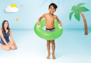 Koło dmuchane do pływania neonowe o średnicy 76 cm z uchwytami neonowe