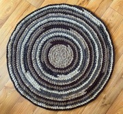 Dywanik okrągły beż-brąz śr.108 cm handmade 60zł