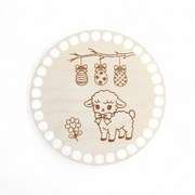 Baza drewniana do szydełkowania, spód do koszyczka, Wielkanoc,  15 cm