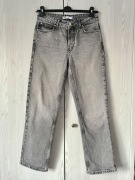 Jasnoszare jeansy mom fit Zara 36