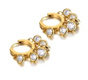 Przepiękne zjawiskowe kolczyki z cyrkoniami kolczyki stal kolor złoty cudo