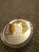 Niue Island Rok szczura year of rat 2007 1 dollar srebro 925 kolor ładna 