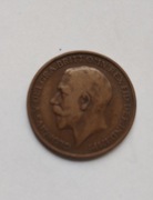 1 One Pence Wielka Brytania 1912r, King  George V, Brąz, śr.30mm 
