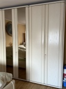 Sypialnia MOSER (łóżko, szafa) niemiecka jakość, Dąb bielony, stan dobry