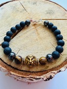 Bransoletka męska wyjątkowa z kamieni naturalnych na prezent amulet 