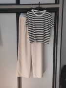 Zwiewne spodnie wide leg lyocell jedwab XL 