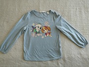 Niebieska bluzka z długim rękawem w kwiatki Psi Patrol H&M 134 - 140