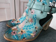 Haftowane wyszywane sztyblety sandały botki kwiaty półbuty