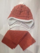 Komplet Czapka i szal dla dziewczynki