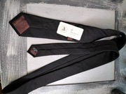 Elegancki czarny krawat z wełny i jedwabiu vintage retro Pinterest 