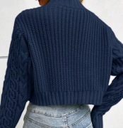 Granatowy sweter dzianinowy, rozmiar S