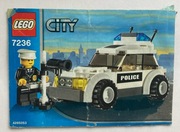 LEGO zestaw 7236, Samochód Policyjny czarne naklejki.