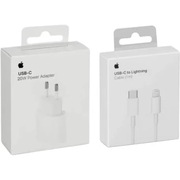 Oryginalny Apple zestaw: ładowarka USB-C 20W + kabel USB-C–Lightning 1m