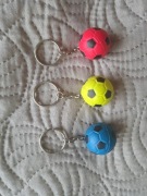 Vintage 3szt breloczek piłka pamiatka PRL guma pianka 