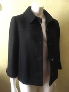 Czarny płaszczyk krótki krój rękaw 3/4 wełna Solar 42