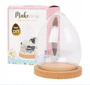 Nowe jajko wielkanocne szklane 16 x 12 cm z ozdobami