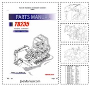 Takeuchi TB235 Excavator Parts Manual Katalog Cześci schematy budowy