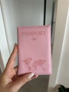 Etui na paszport różowe okładka dokumenty podróżne 